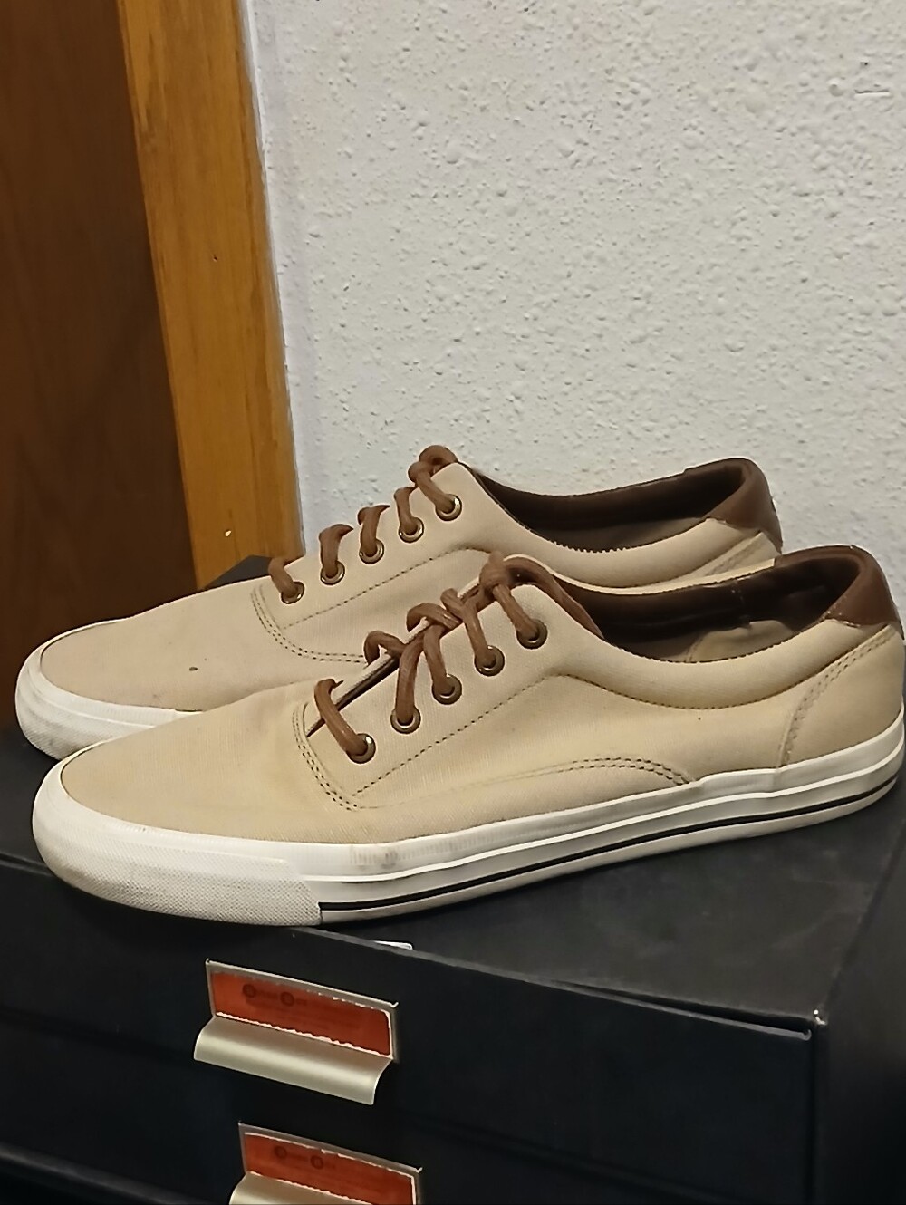 Joseph Abboud Canvas Low-Top Sneakers Tan/Brown Size US 10 / EU 43